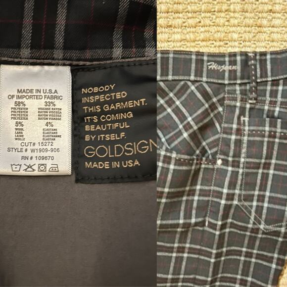 Vintage Goldsign “Hisjean” Plaid Cigarette Trousers – Y2K Cropped Pants - Picture 8 of 8